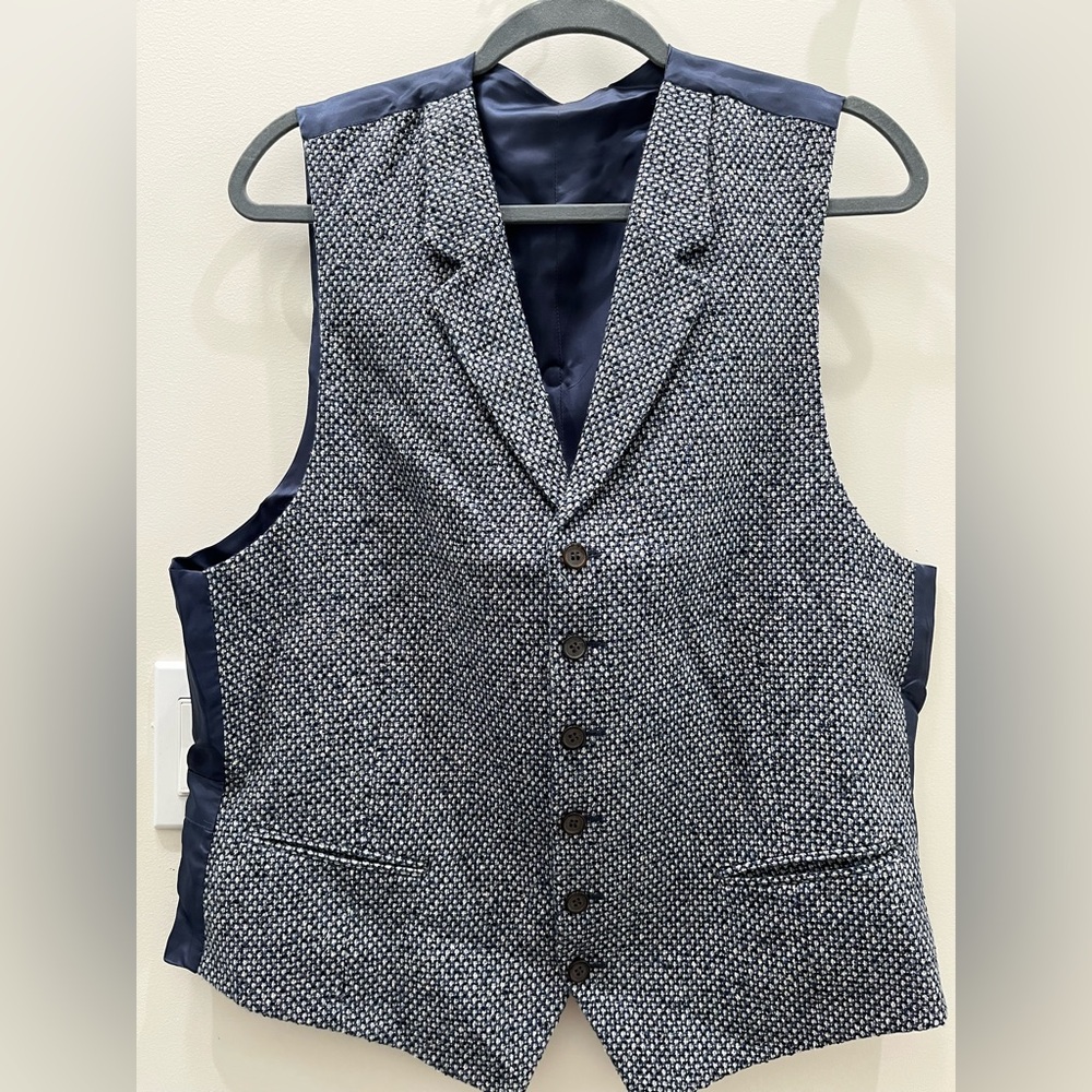Suitsupply Blue Gray V-neck Vest Tailored Fit